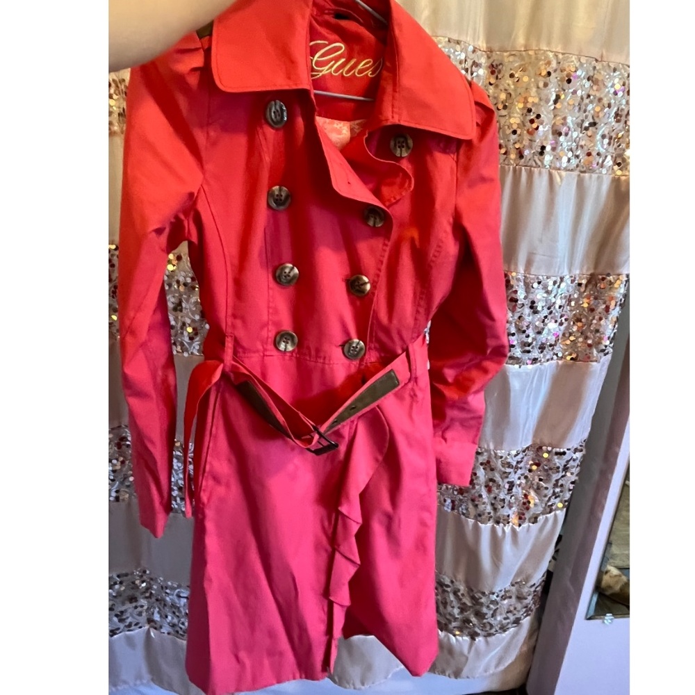 Coral Pink Trenchcoat Raincoat